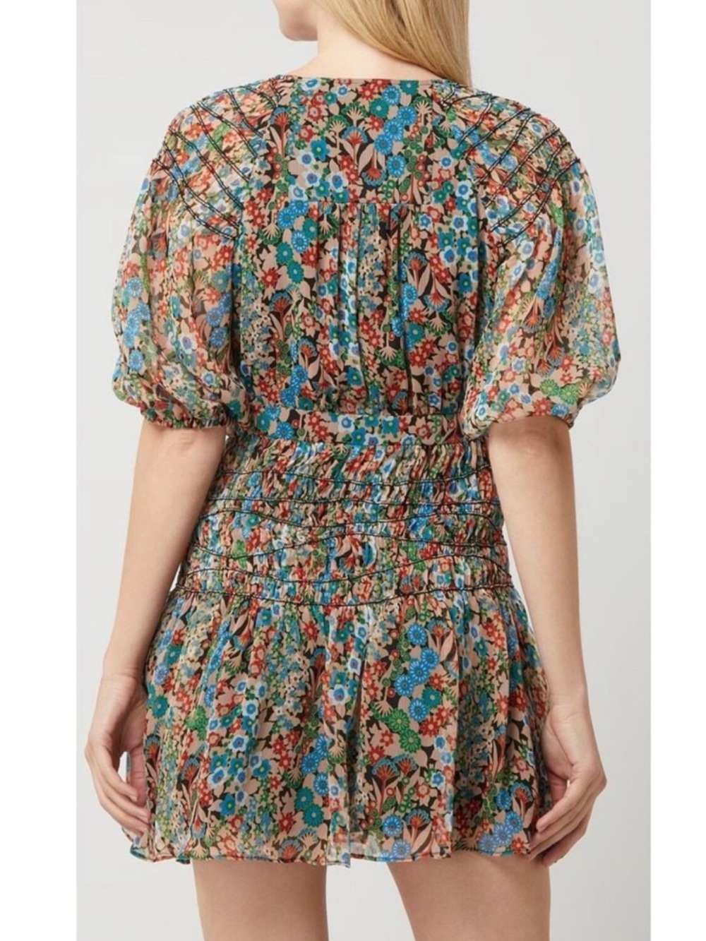 Ted Baker Tiania Smock Panel Wrap Mini Dress - Picture 3 of 13
